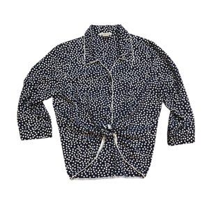 Vintage Notations Polka Dot Blouse Size Medium
